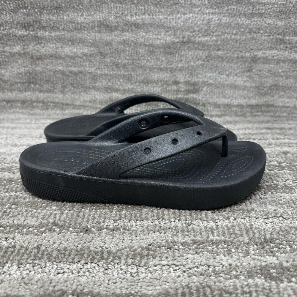 Crocs Classic Platform Sandals Womens 10 Black Flip Flops Iconic Comfort